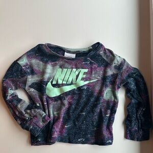 Nike Kids Sweatshirt - Black and Purple Tie-Dye